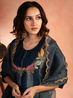 Blue Two Tone Anarkali Set