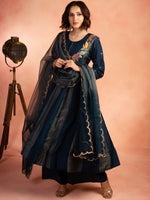 Blue Two Tone Anarkali Set