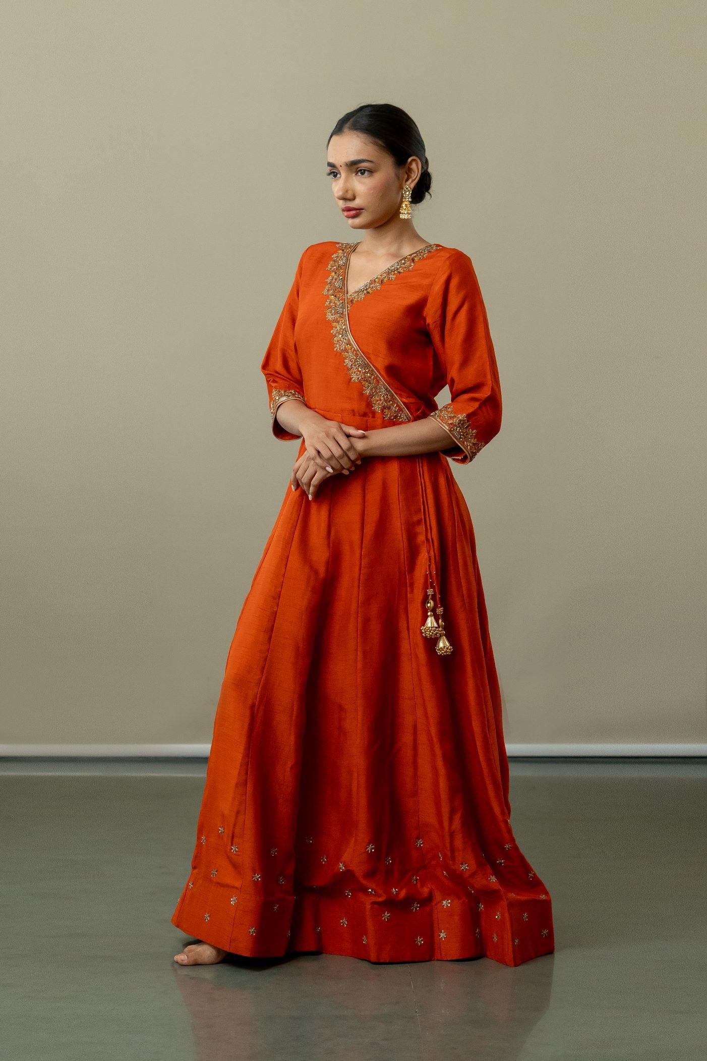 Coral Charm Angrakha Gown