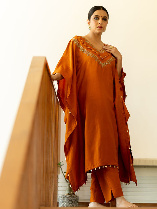 Apricot Aura Kaftan set