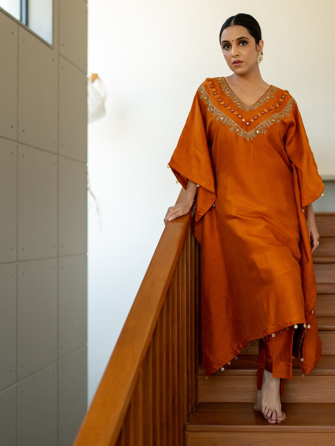 Apricot Aura Kaftan set
