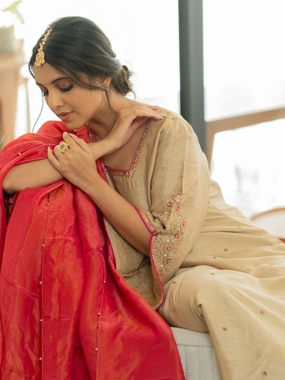 Blossom Beige Kurta Set