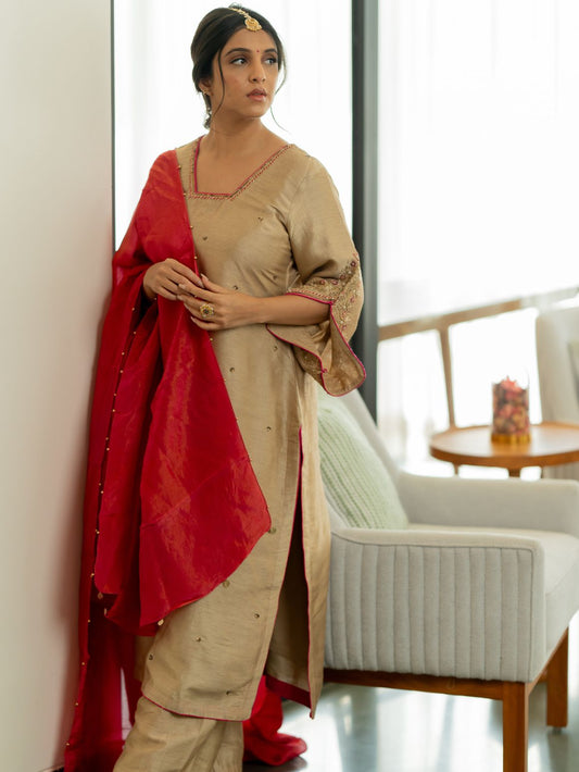 Blossom Beige Kurta Set