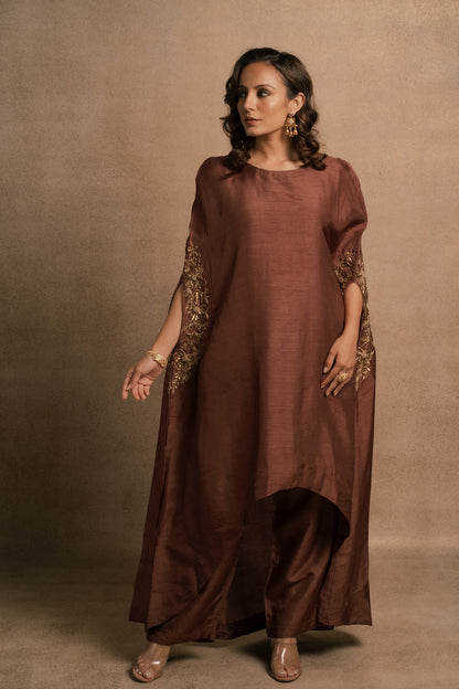 Brown Meraki Kaftan Kurta Set