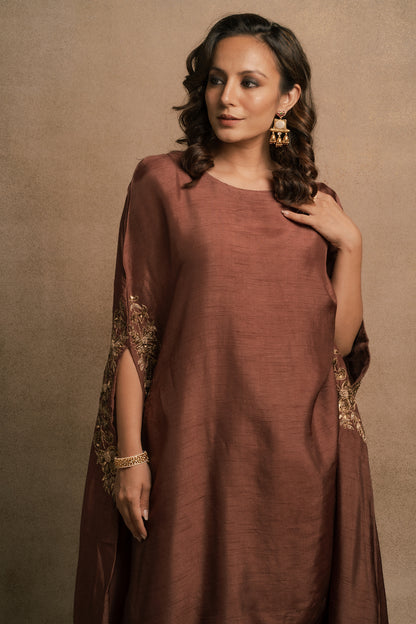 Brown Meraki Kaftan Kurta Set