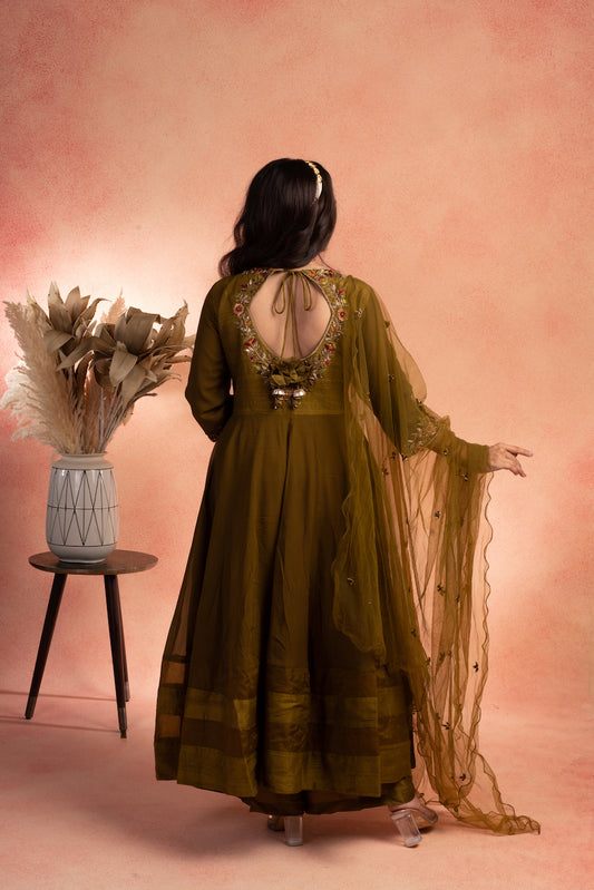 Classic Green Anarkali Set