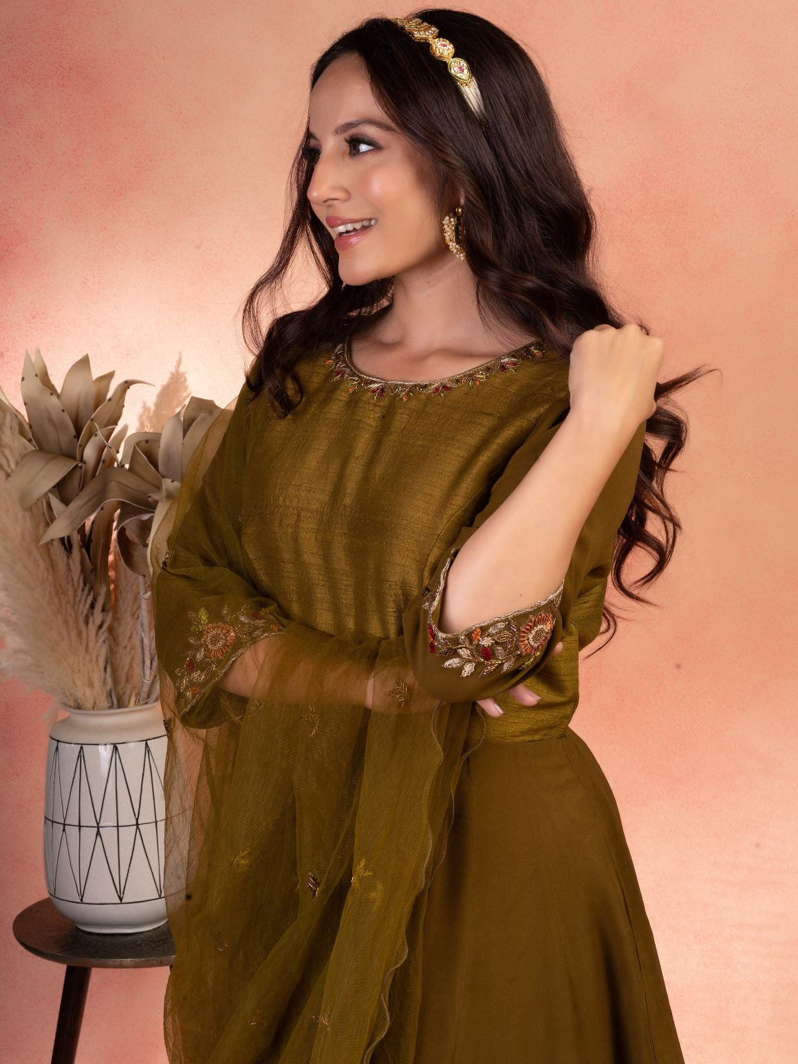 Classic Green Anarkali Set