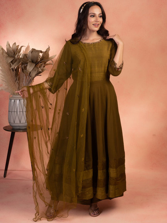 Classic Green Anarkali Set