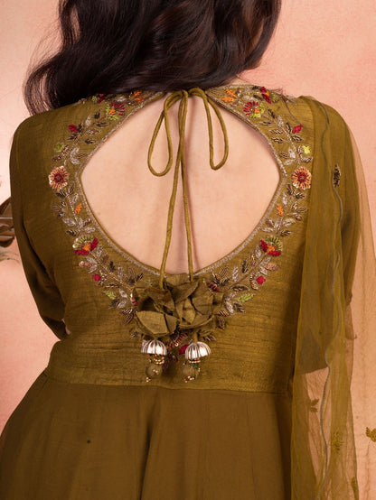 Classic Green Anarkali Set