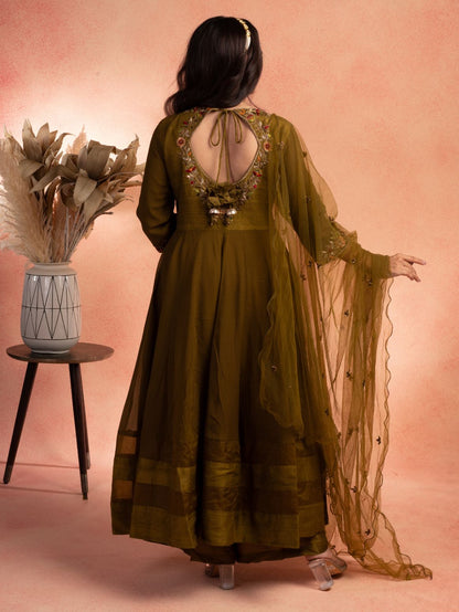Classic Green Anarkali Set