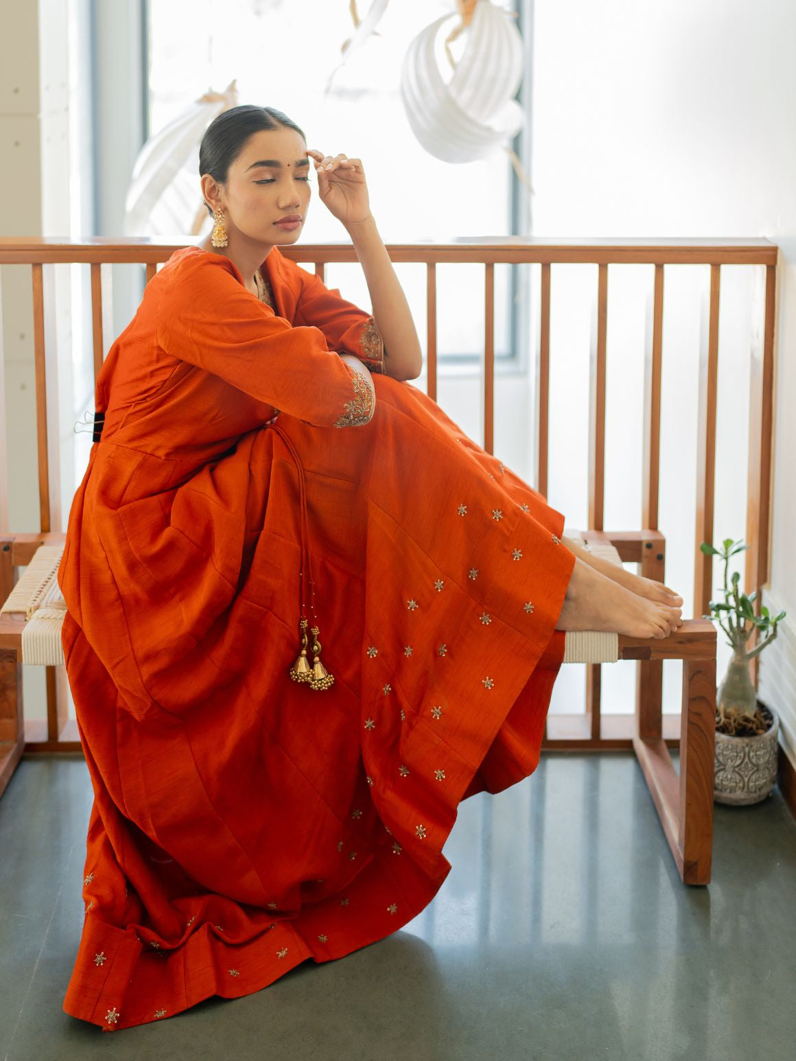 Coral Charm Angrakha Gown