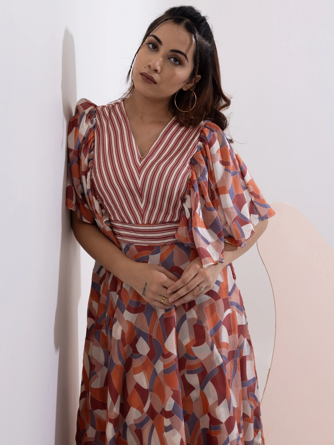 Crimson Prism Maxi Dress