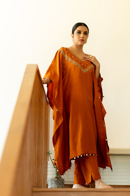 Apricot Aura Kaftan set