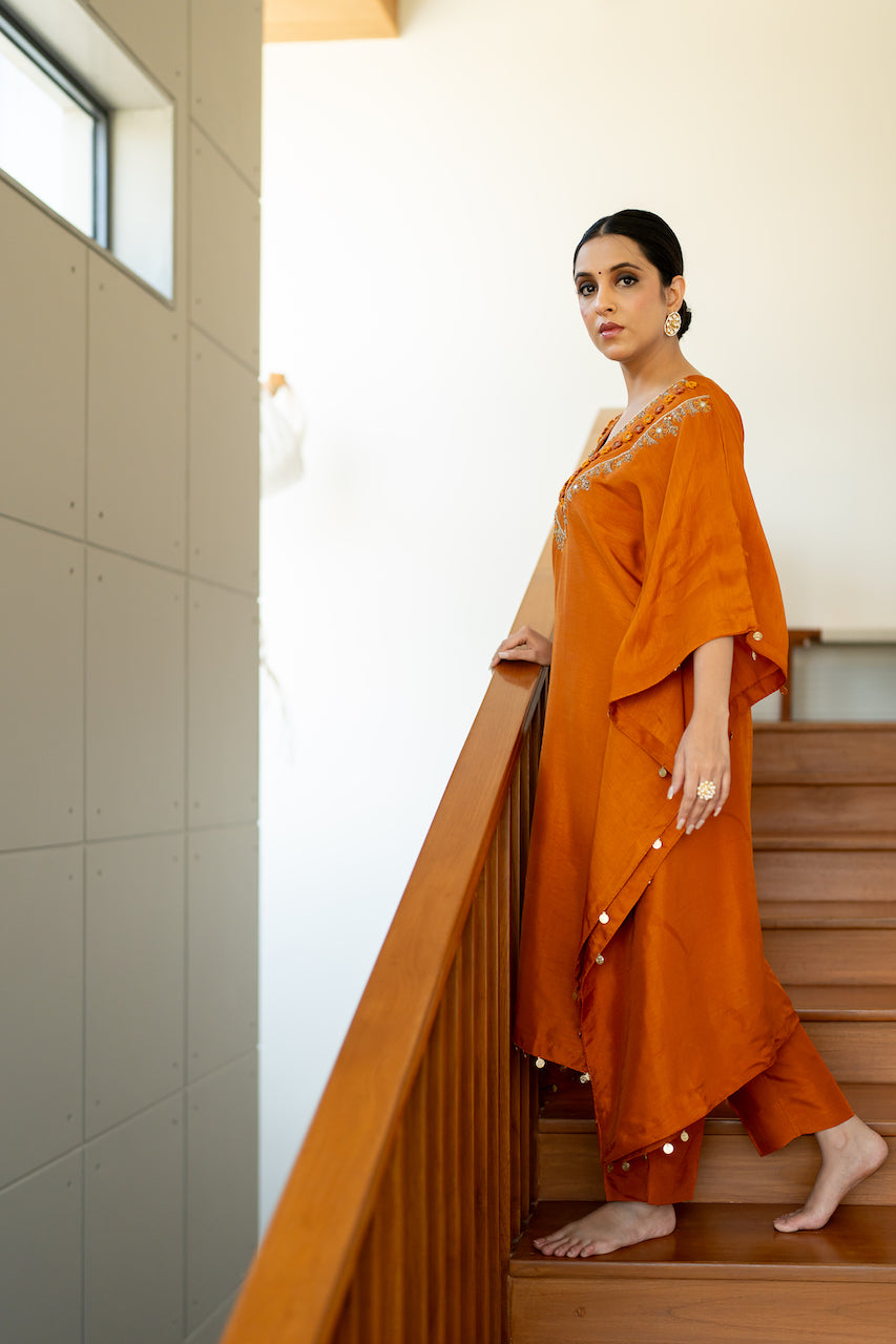 Apricot Aura Kaftan set