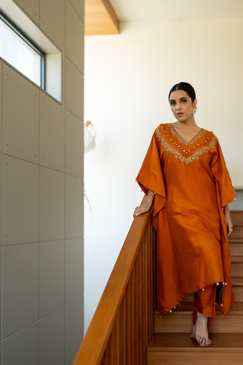 Apricot Aura Kaftan set