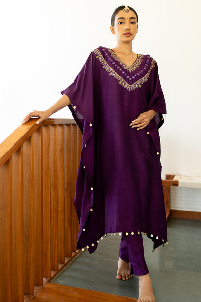 Eggplant Elegance Kaftan set