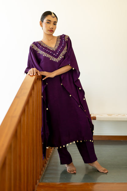 Eggplant Elegance Kaftan set