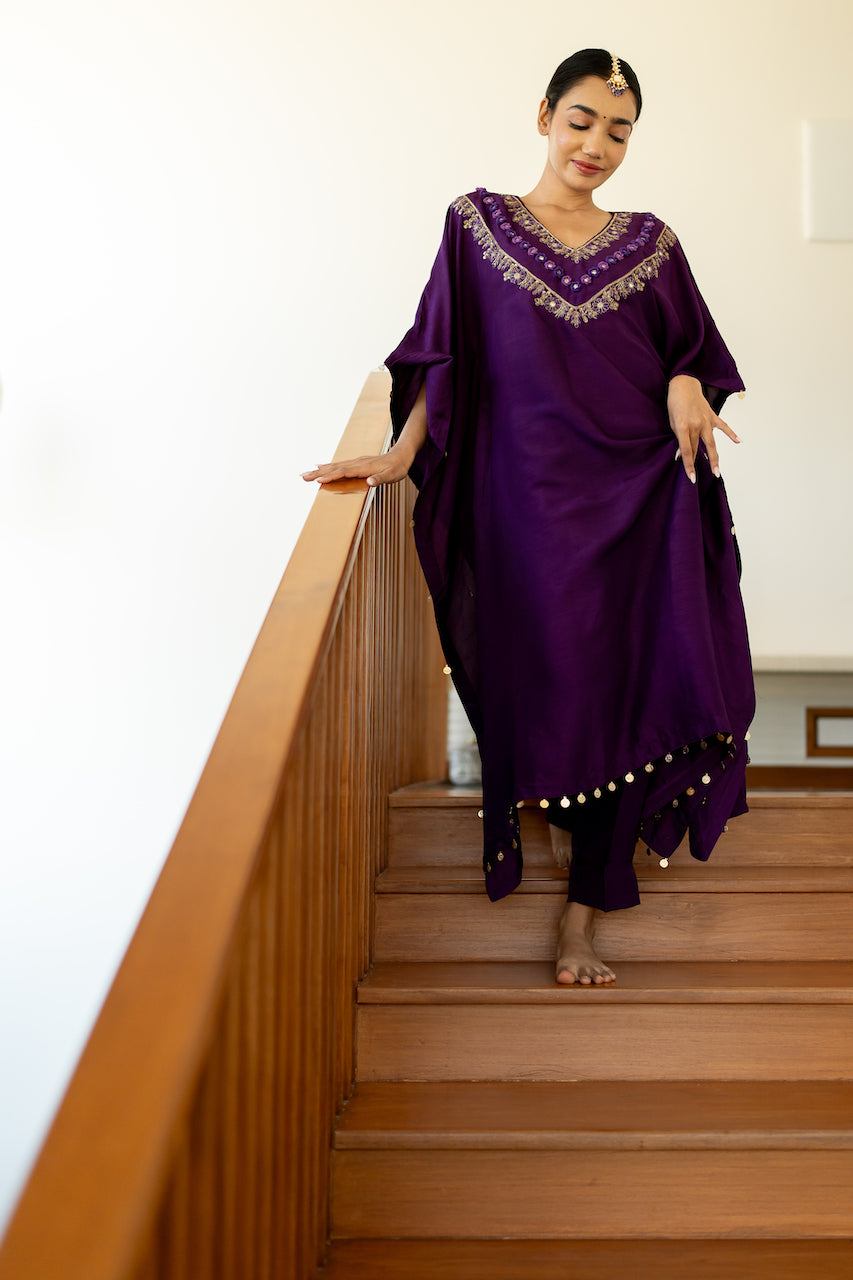 Eggplant Elegance Kaftan set