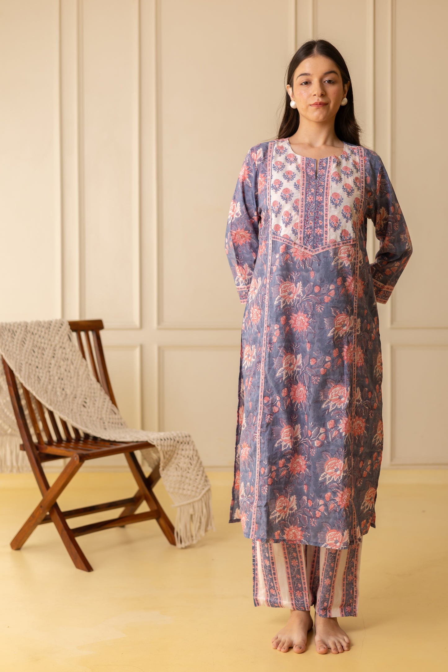 Lavender Bloom Kurta Seet