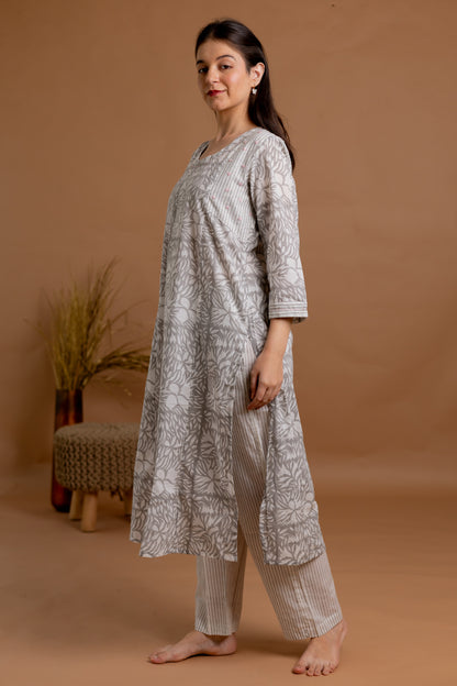 Stone Petal Elegance Kurta