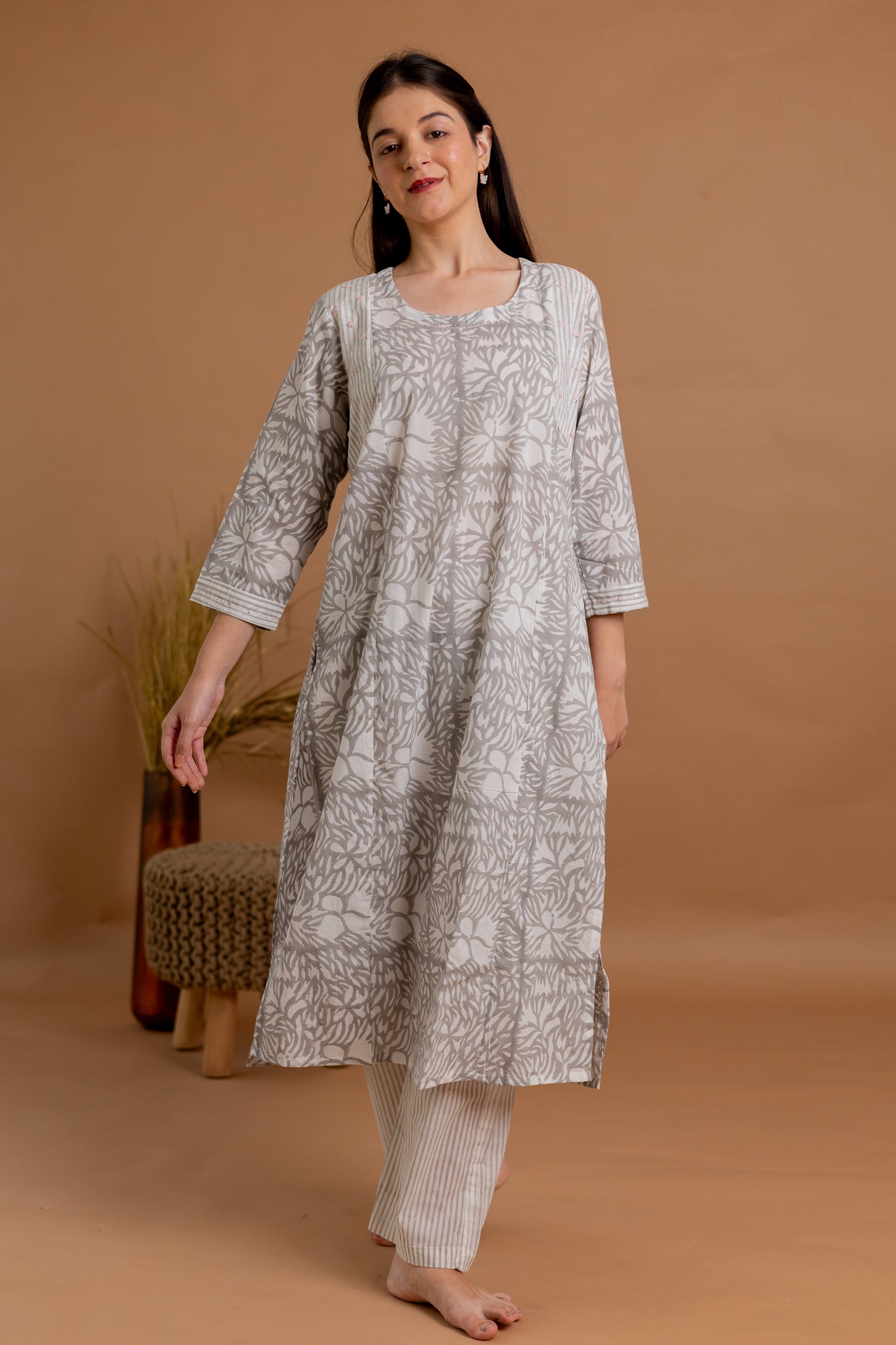 Stone Petal Elegance Kurta