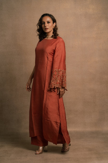 Daisy Coral Kurta Set