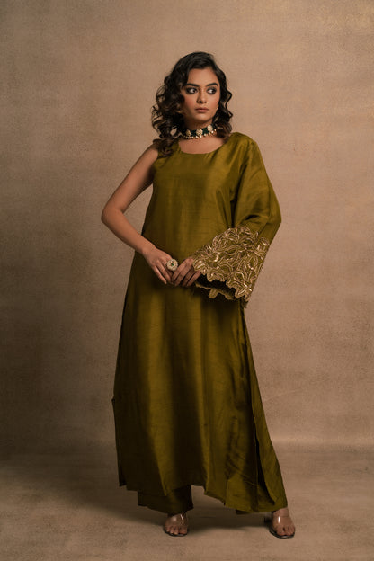 Daisy Lime Green Kurta Set