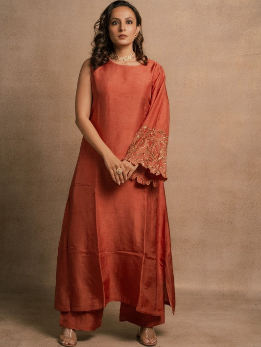 Daisy Coral Kurta Set