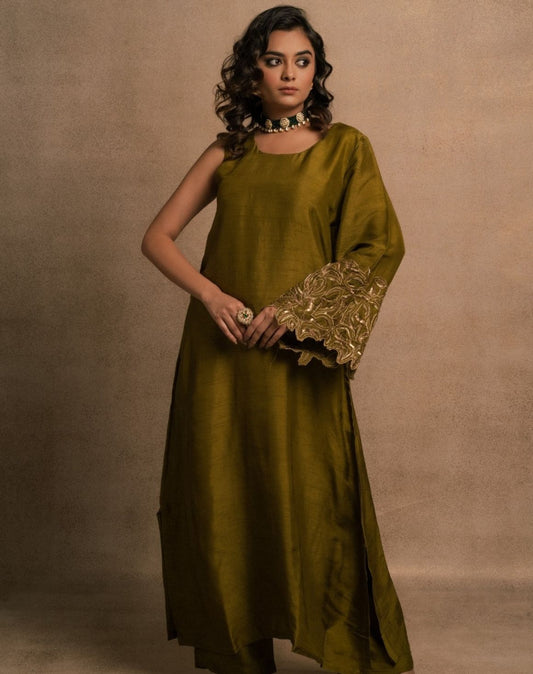 Daisy Lime Green Kurta Set