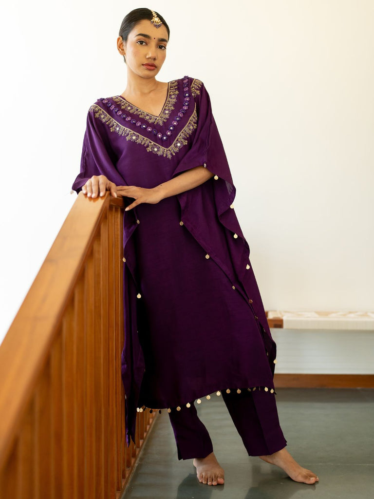 Eggplant Elegance Kaftan set