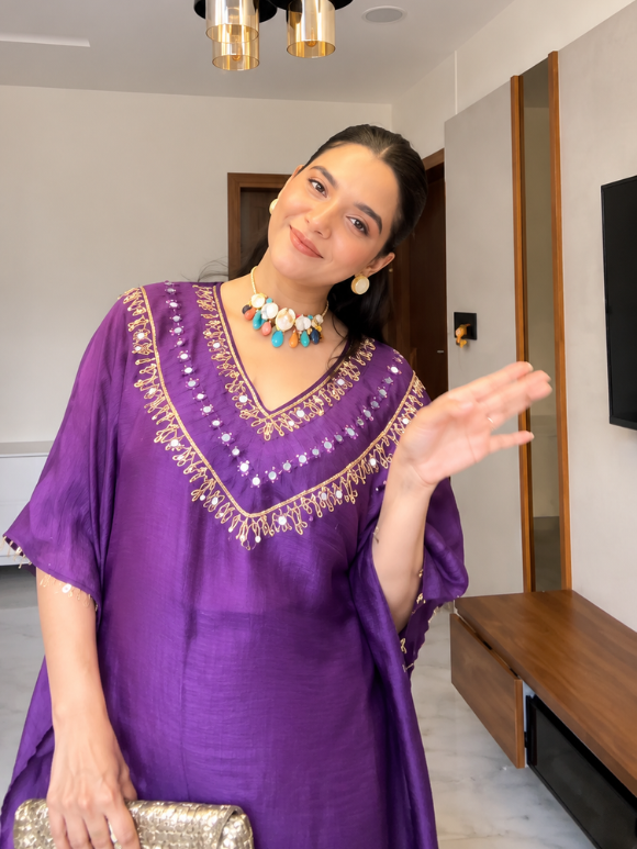 Eggplant Elegance Kaftan set