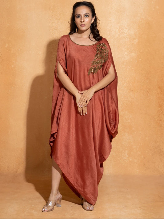 Falling Leaf Peach Kaftan