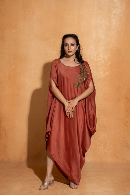 Falling Leaf Peach Kaftan