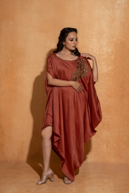 Falling Leaf Peach Kaftan