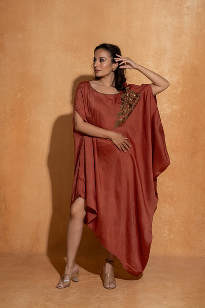 Falling Leaf Peach Kaftan