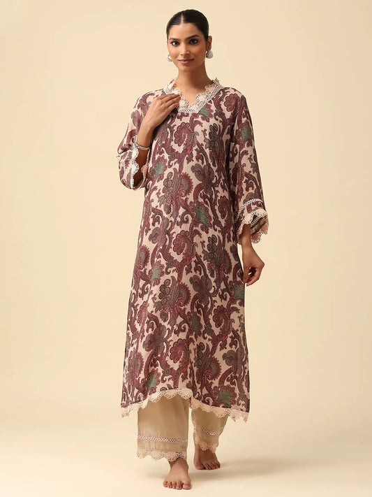 Cotton Crepe Kurta Set -La Belle |  By Wos