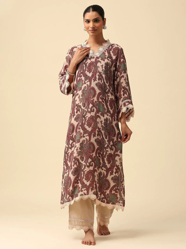 Cotton Crepe Kurta Set -La Belle |  By Wos