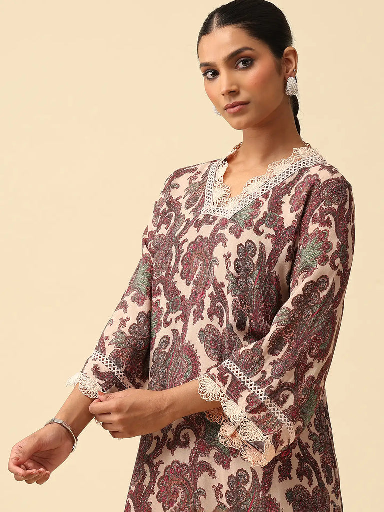 Cotton Crepe Kurta Set -La Belle |  By Wos