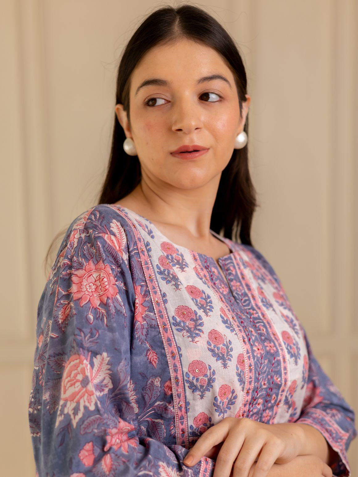 Lavender Bloom Kurta Set