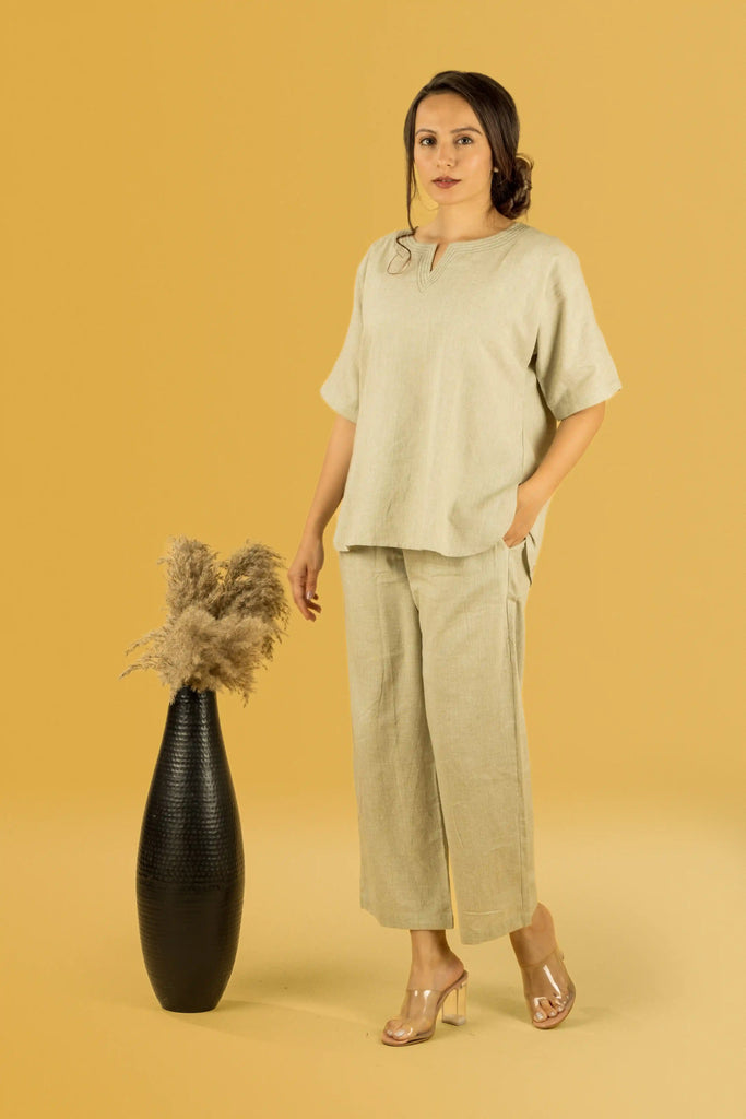 Light Baige Coord Set For Woman 