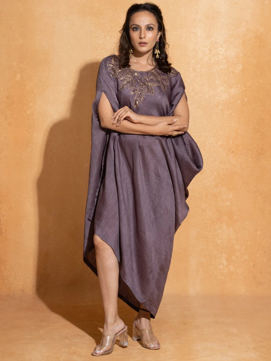 Lilac Cut Embroidery Kaftan