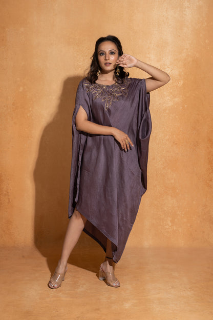 Lilac Cut Embroidery Kaftan