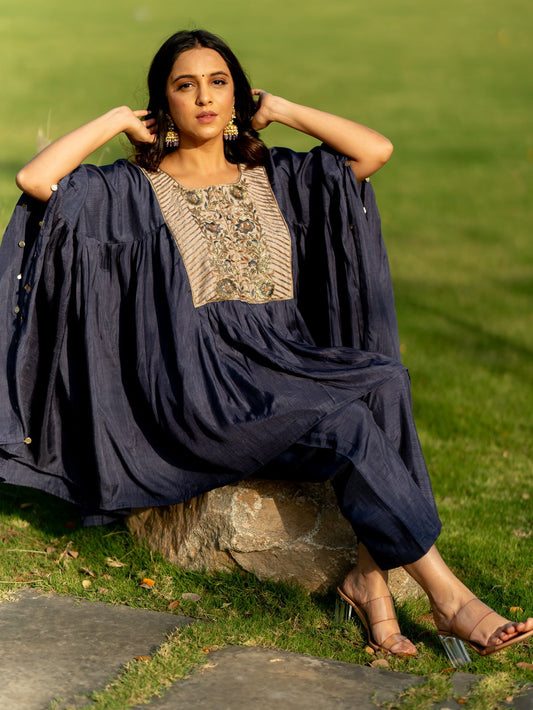 Midnight Metallic Kaftan set