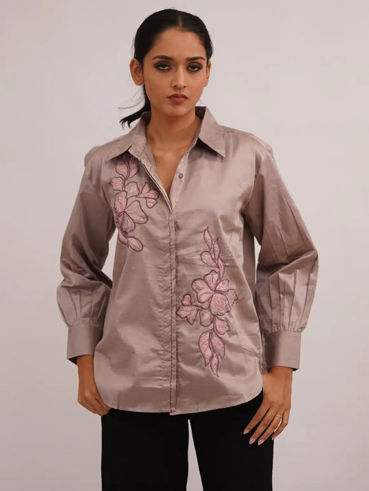 Mocha Bloom Shirt