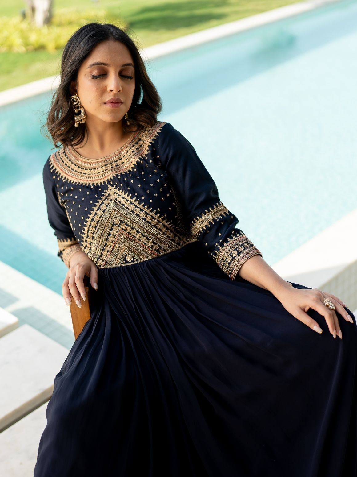 Navy Cosmic Gown