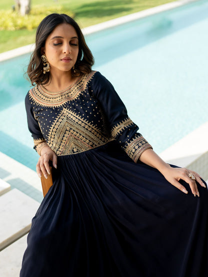 Navy Cosmic Gown