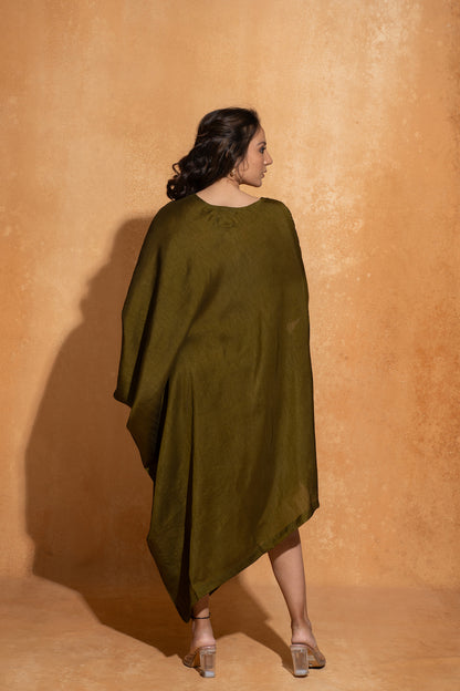 Olive Side Embroidery Kaftan