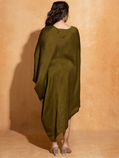 Olive Side Embroidery Kaftan