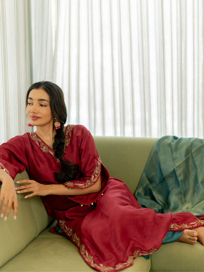 Red Radiance Kurta Set