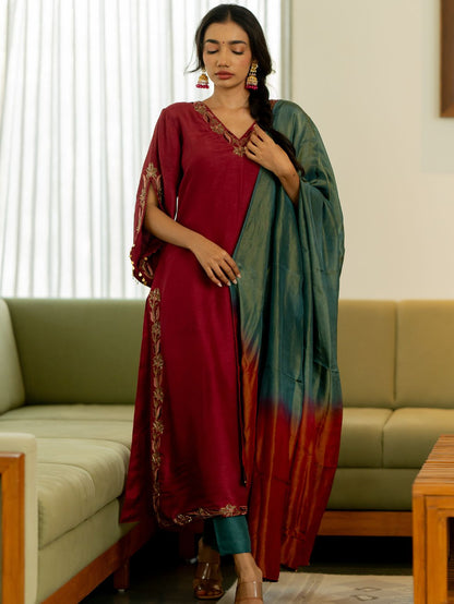 Red Radiance Kurta Set